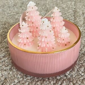 NEW Sincerely Jules Pink Christmas Tree Candle 10.6 oz Sparkling Frost